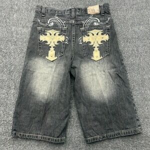 Vintage Kids Red Ape Shorts Embroidered Pockets Size 14 Youth Y2K Black